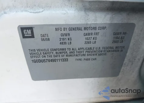 2009 Cadillac Cts Standard из США, поврежденный, VIN 1G6DU57V490111333